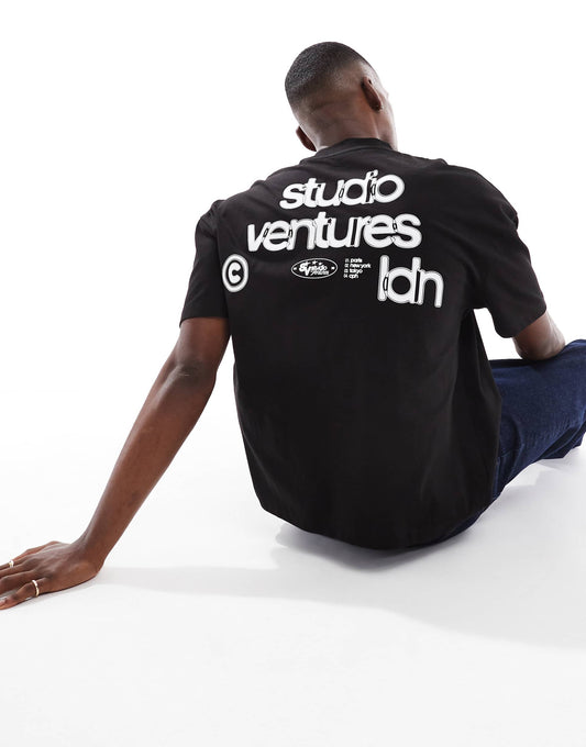 Boxy Oversized T-Shirt With Text Graphic