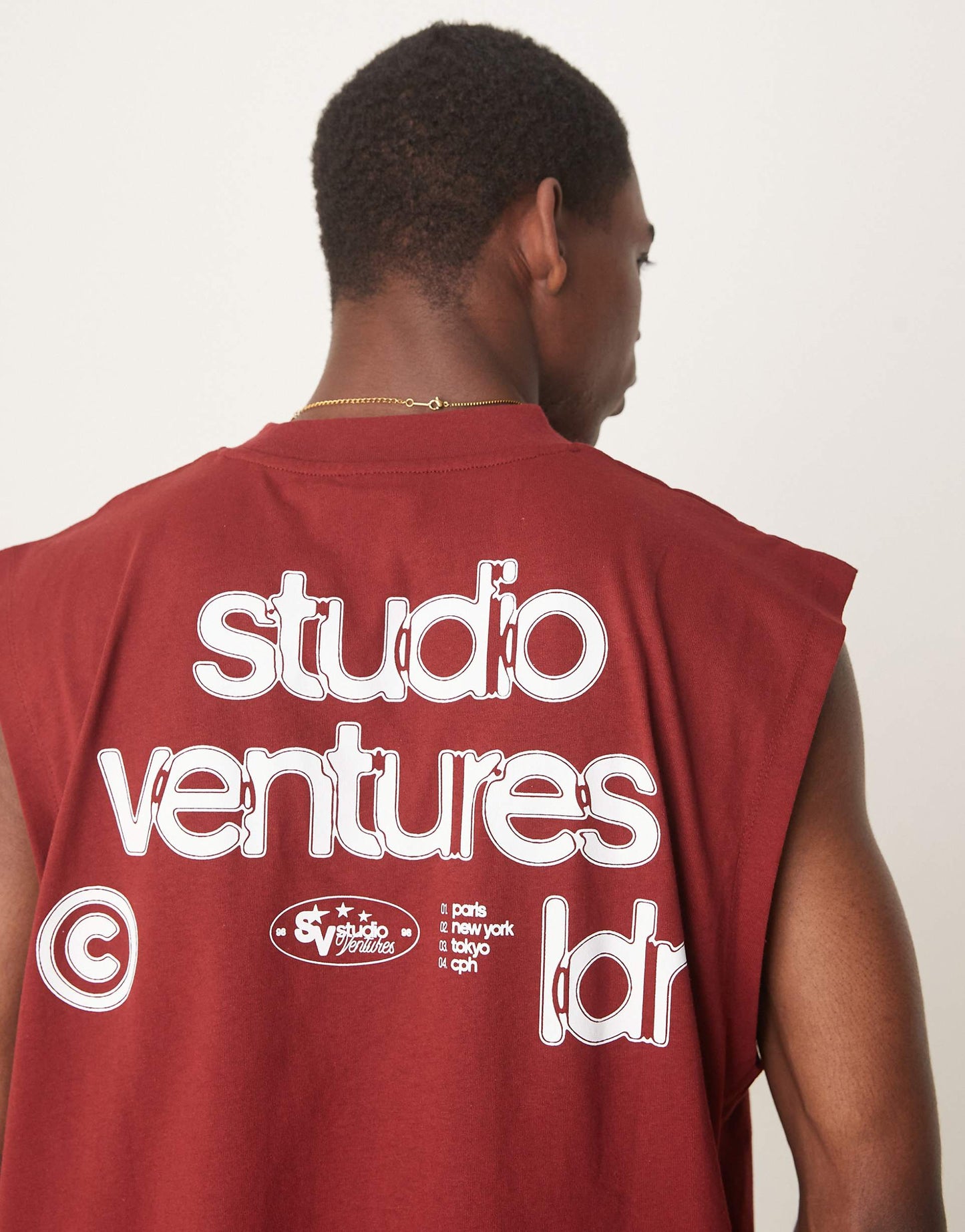 Boxy Oversized Tank With Text Graphic