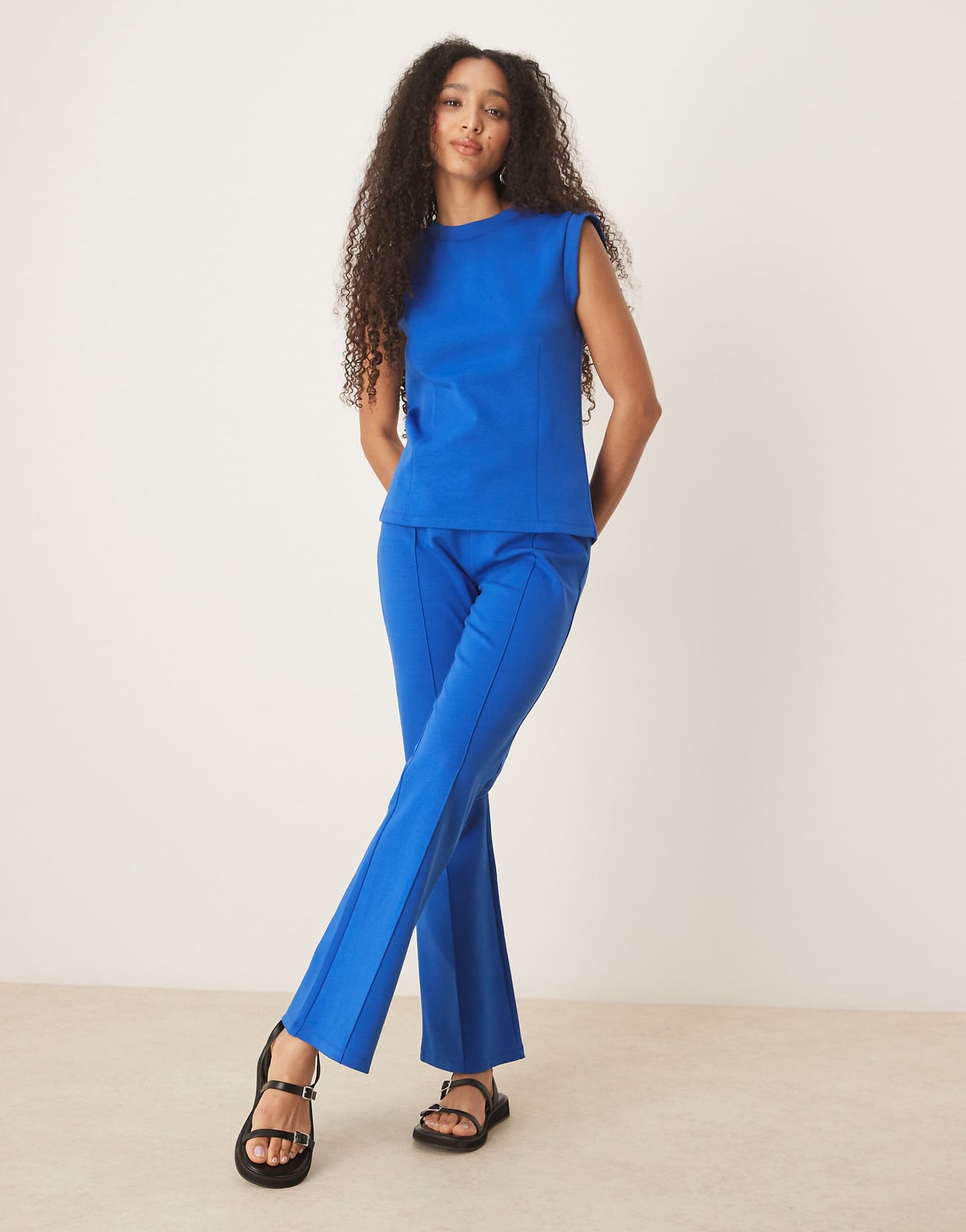 Seam Detail Interlock Co-Ord  Corset Waist Top