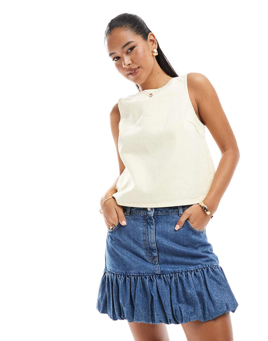 Denim Shift Top