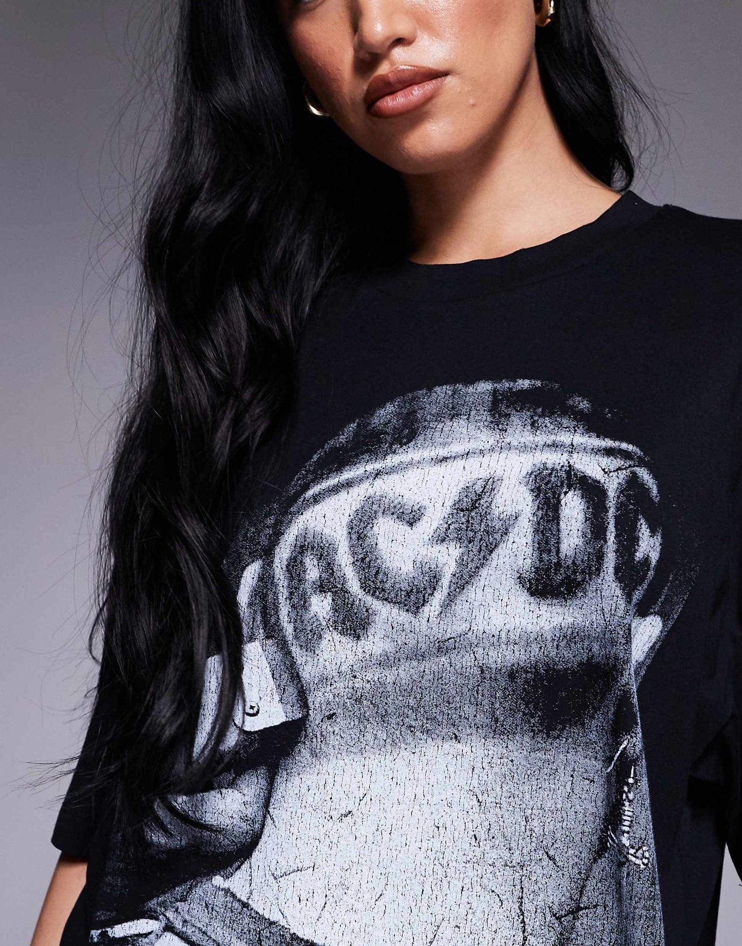 Unisex Oversized T-Shirt With Ac/Dc Print