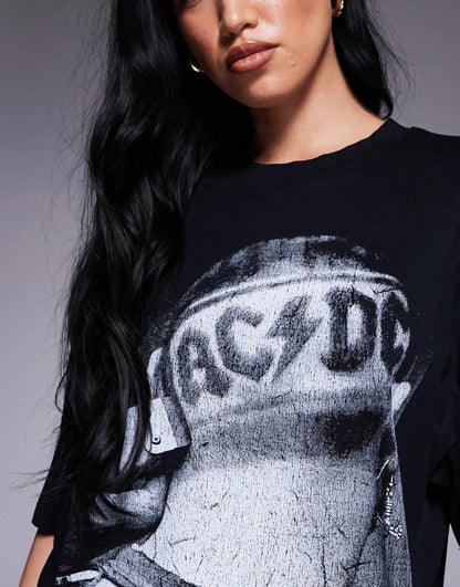 Unisex Oversized T-Shirt With Ac/Dc Print
