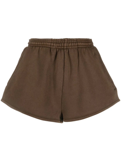 Washed Elasticated-Waistband Shorts