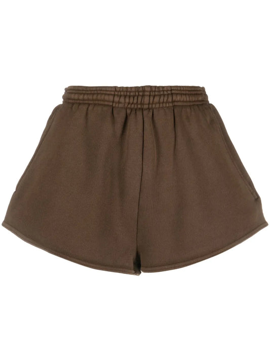 Washed Elasticated-Waistband Shorts