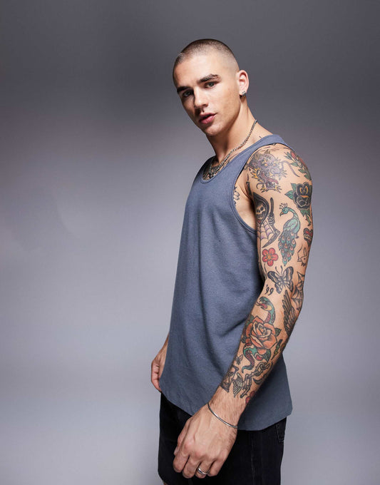 Crew Neck Linen Mix Tank