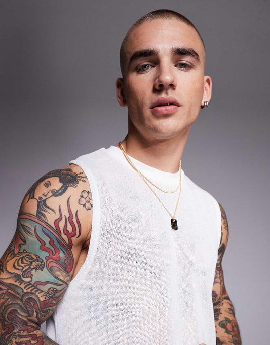 Oversized Boxy Textured Tank