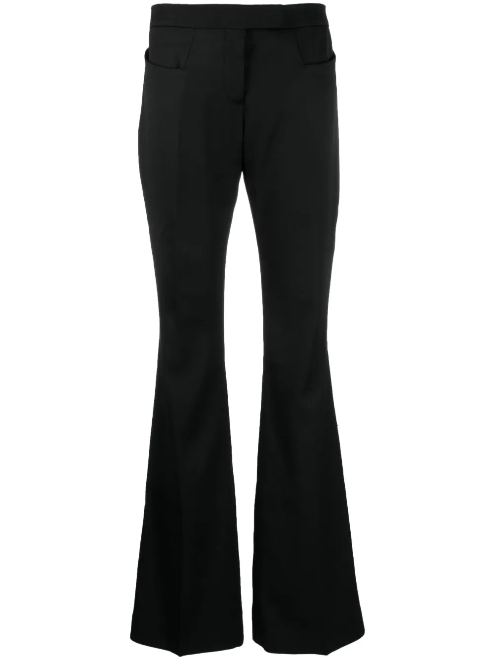 High-Waist Wool Flared Trousers