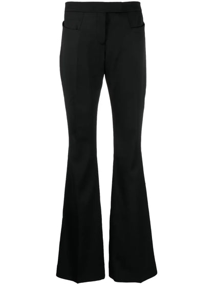 High-Waist Wool Flared Trousers