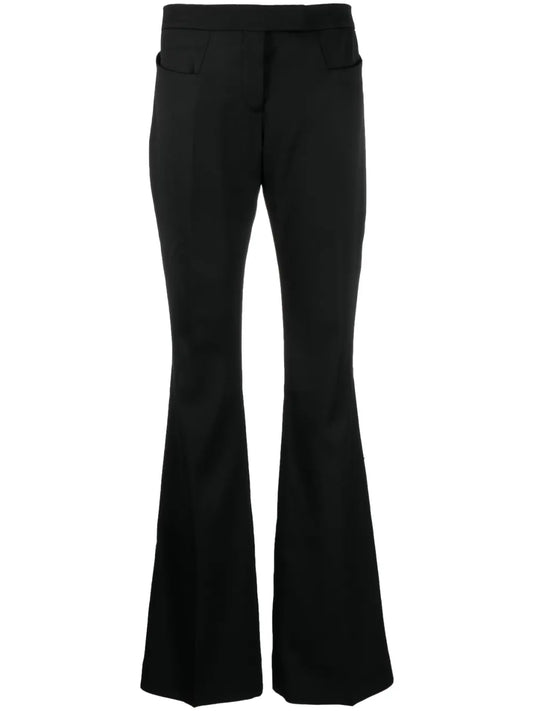 High-Waist Wool Flared Trousers
