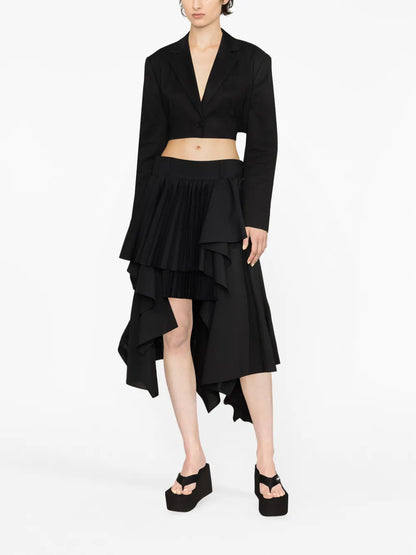 Asymmetric Pleated Skirt