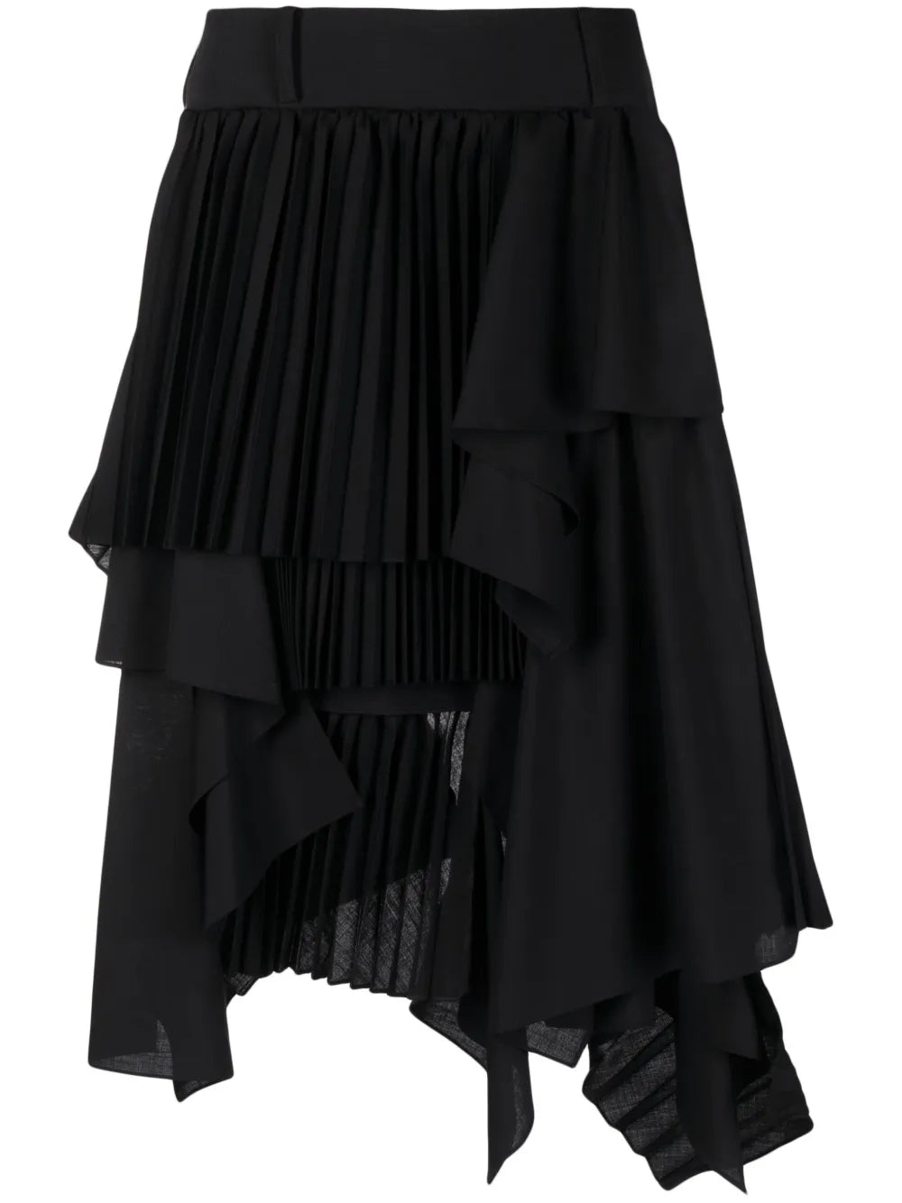 Asymmetric Pleated Skirt