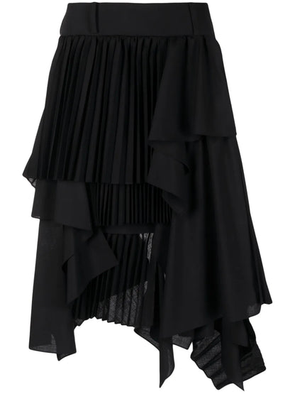 Asymmetric Pleated Skirt