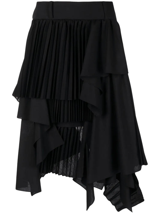 Asymmetric Pleated Skirt