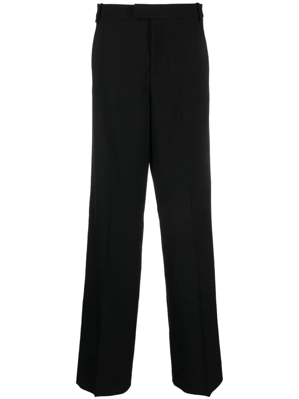 Pressed-Crease Twill Straight-Leg Trousers