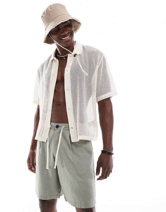 Linen Rich Drawstring Shorts