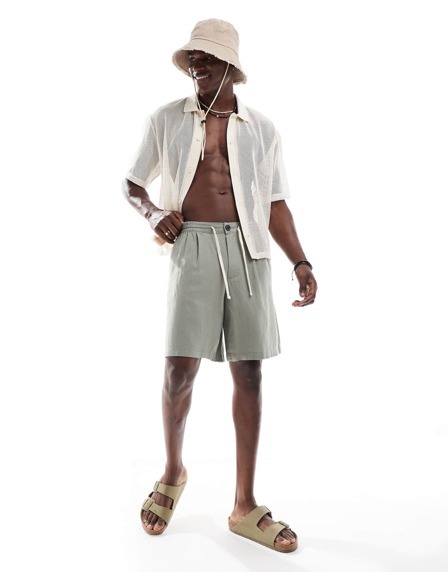 Linen Rich Drawstring Shorts