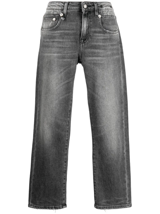 Distressed-Effect Cropped Jeans