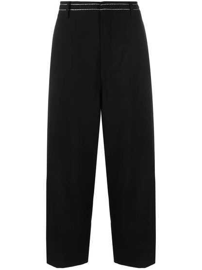Contrast-Stitching Cropped Trousers