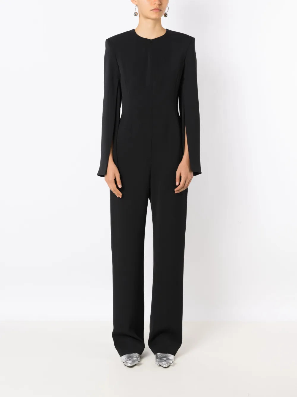 Long Slit-Sleeve Jumpsuit