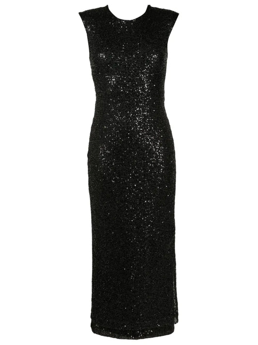 Sequin-Embellished Sleeveless Dress