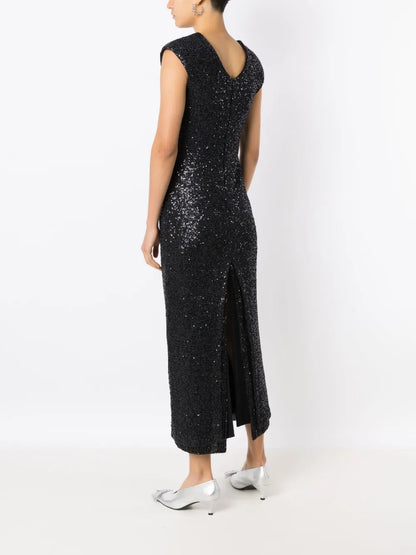Sequin-Embellished Sleeveless Dress