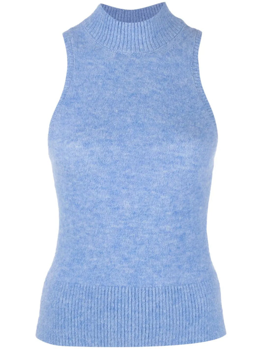 Mock-Neck Knitted Top