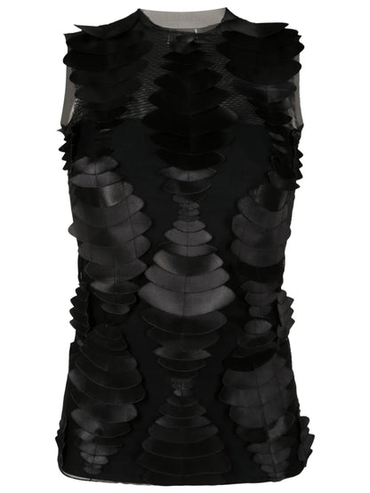 3D-Detailing Tulle Tank Top