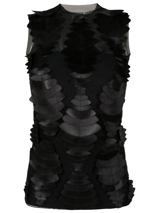 3D-Detailing Tulle Tank Top