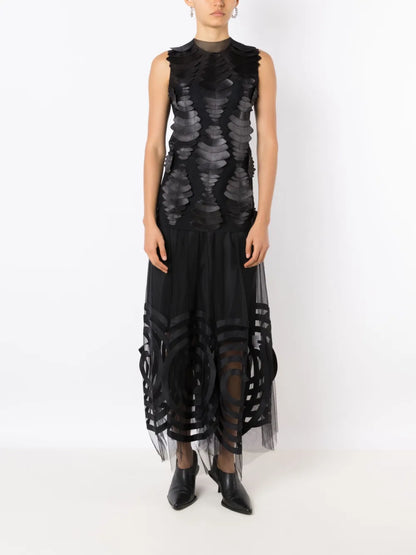 3D-Detailing Tulle Tank Top