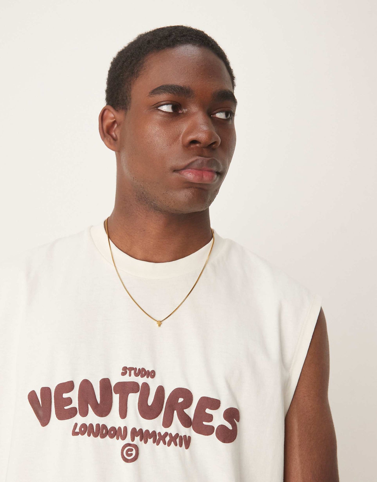 Oversized Vest With Front Text Print