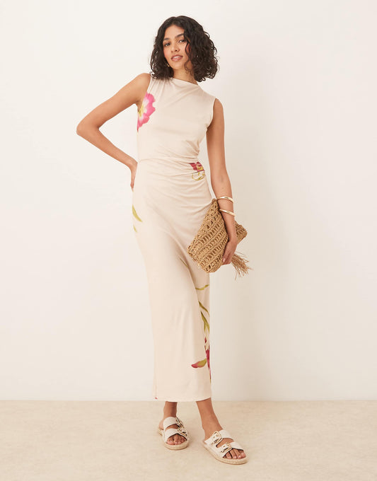 Sleeveless Open Back Midi Dress