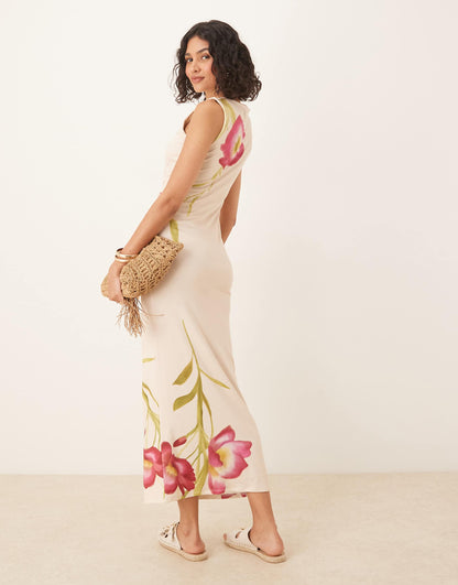 Sleeveless Open Back Midi Dress