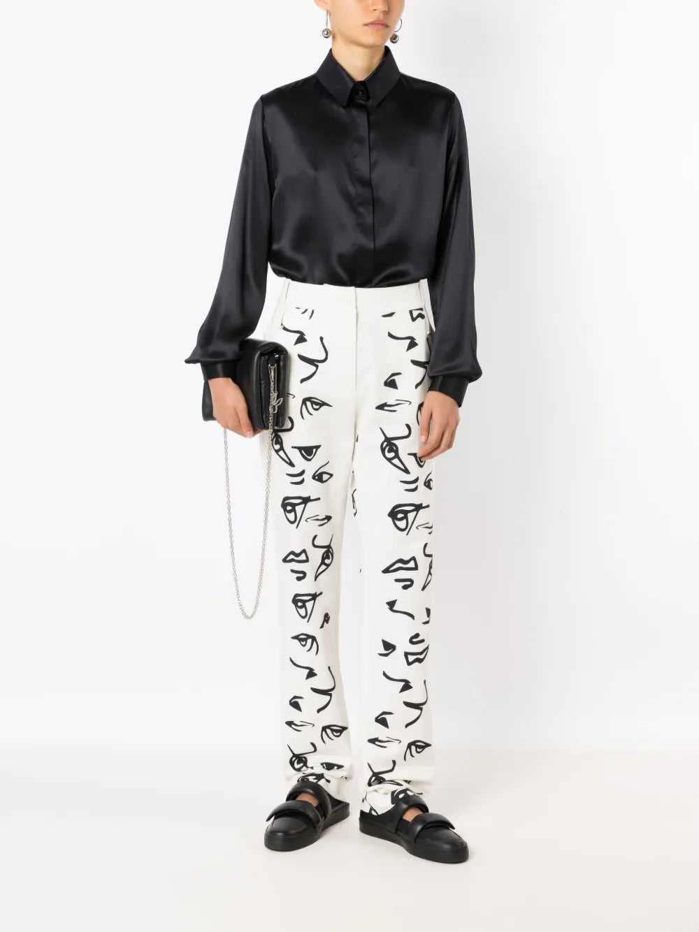 Long-Sleeve Satin Shirt