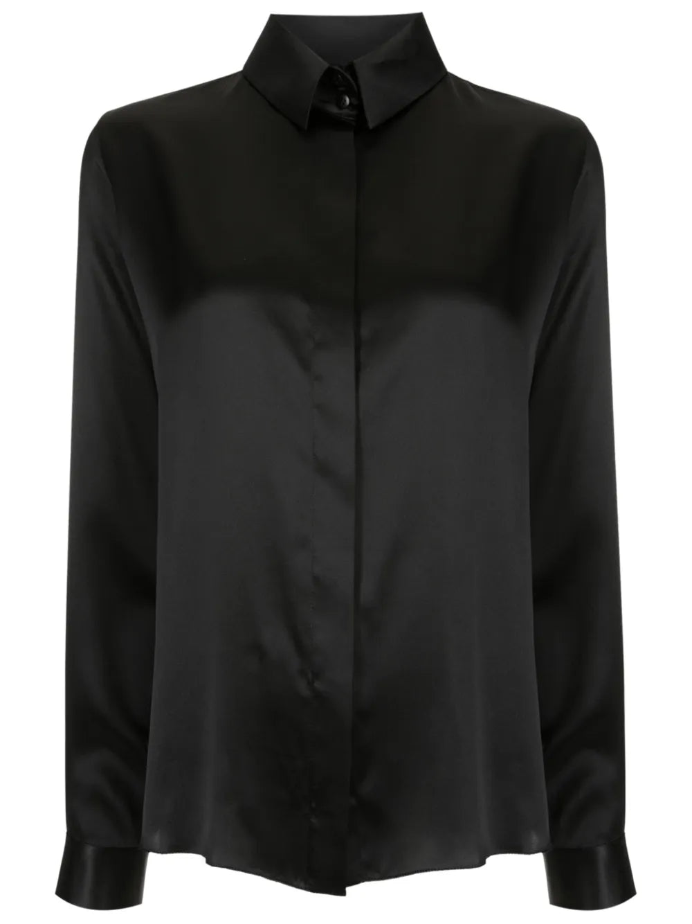 Long-Sleeve Satin Shirt
