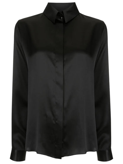 Long-Sleeve Satin Shirt