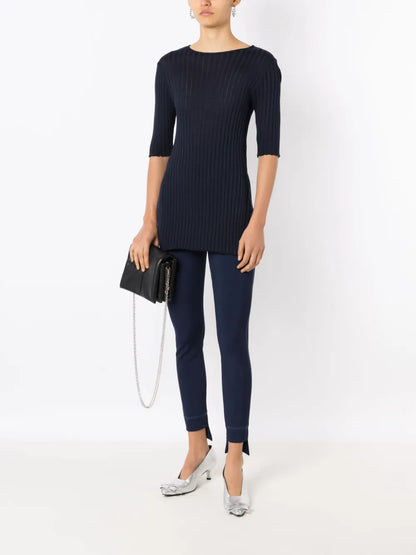 Side-Slits Ribbed T-Shirt