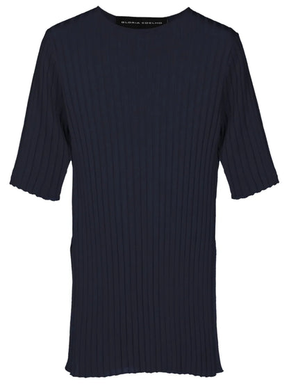 Side-Slits Ribbed T-Shirt