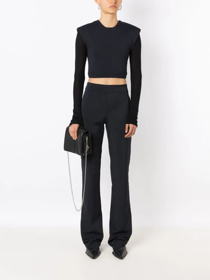 High-Waisted Straight-Leg Trousers