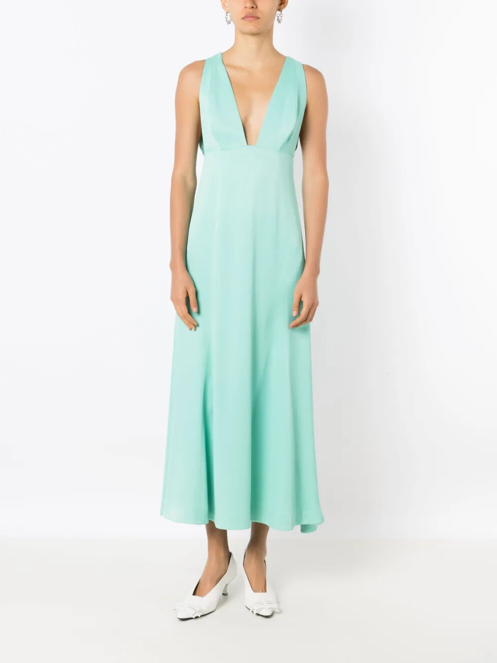 Plunging V-Neck Midi Dress