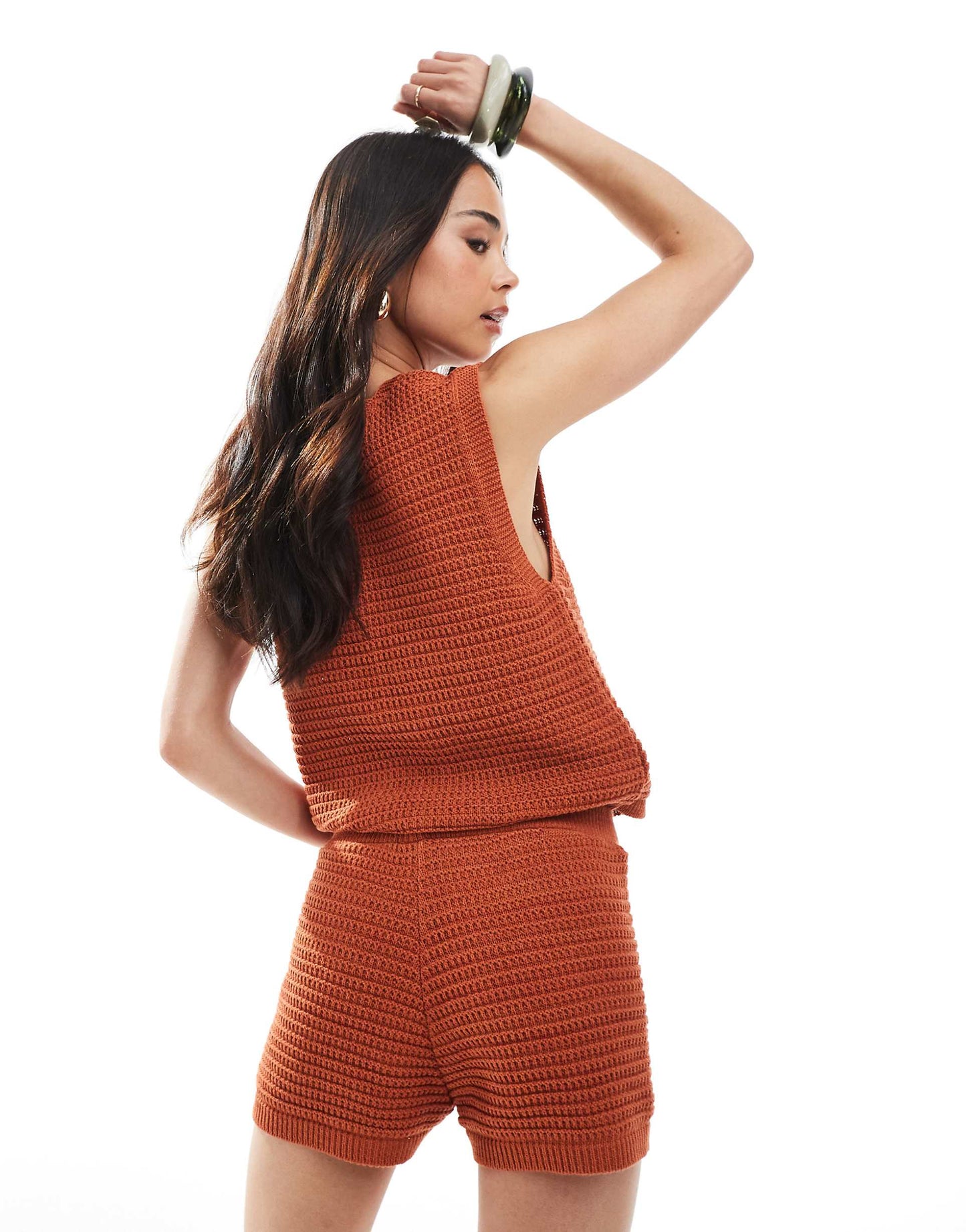 Mock Crochet Knitted Short