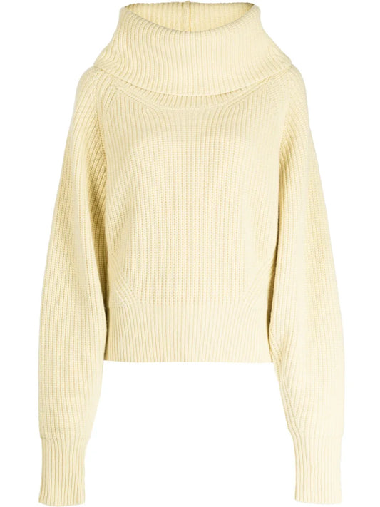 Funnel-Neck Ribbed-Knit Jumper