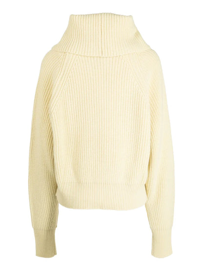 Funnel-Neck Ribbed-Knit Jumper