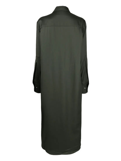 Long-Sleeve Wool Shirtdress