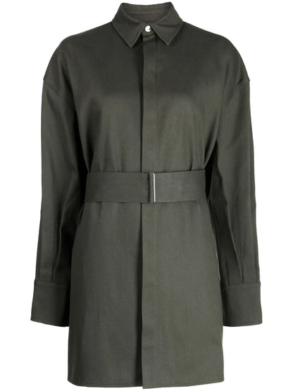 Belted-Waist Shirt Jacket
