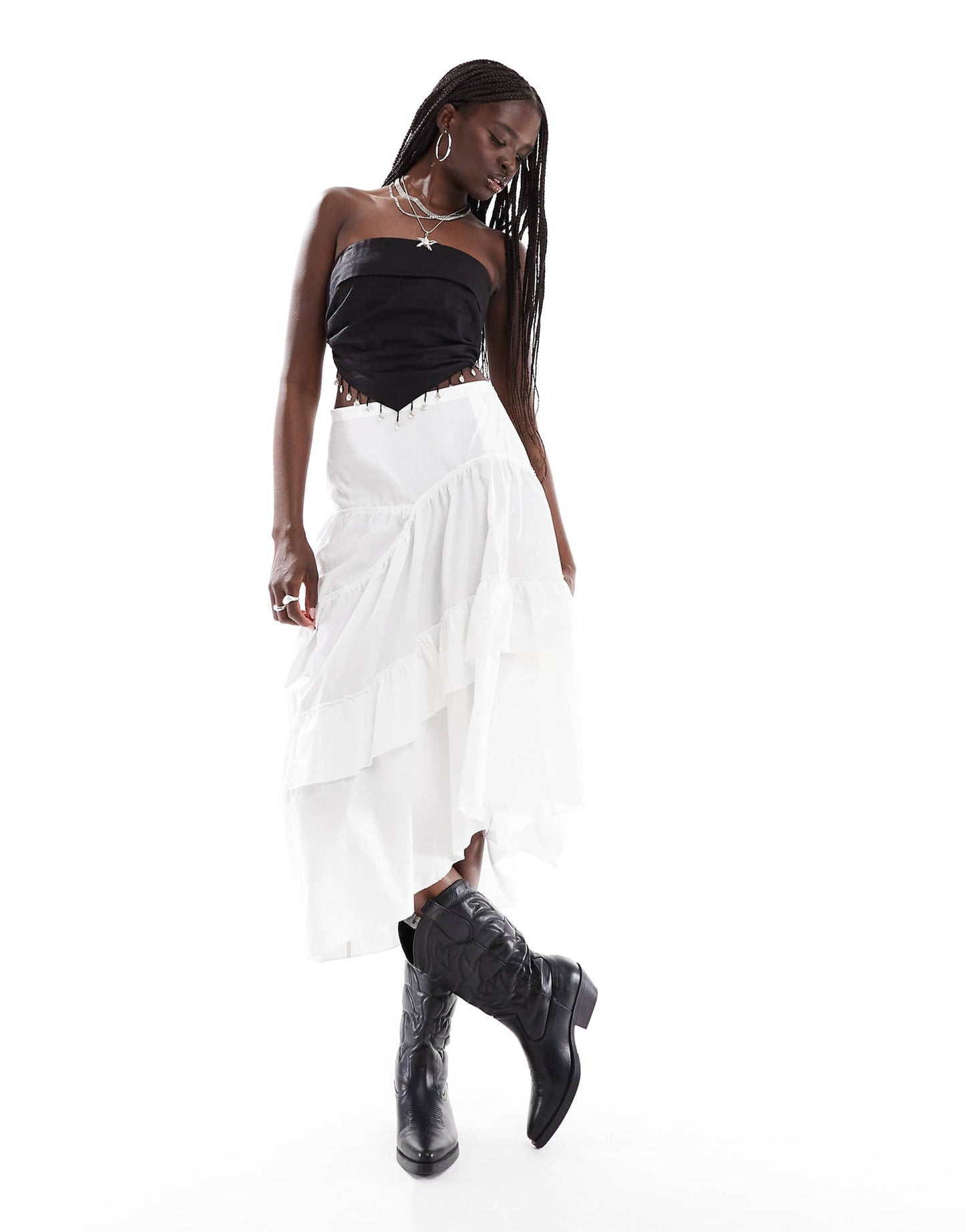 Str Layered Maxi Skirt