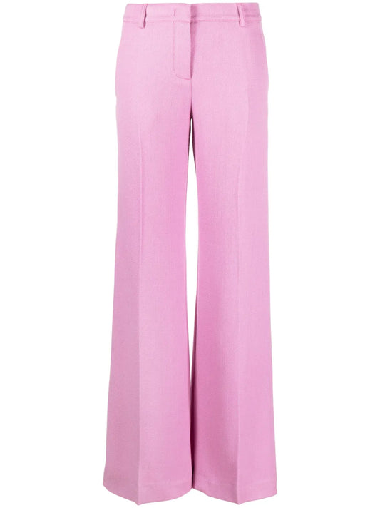 Flared Wool-Blend Trousers