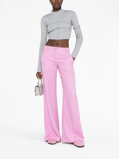 Flared Wool-Blend Trousers