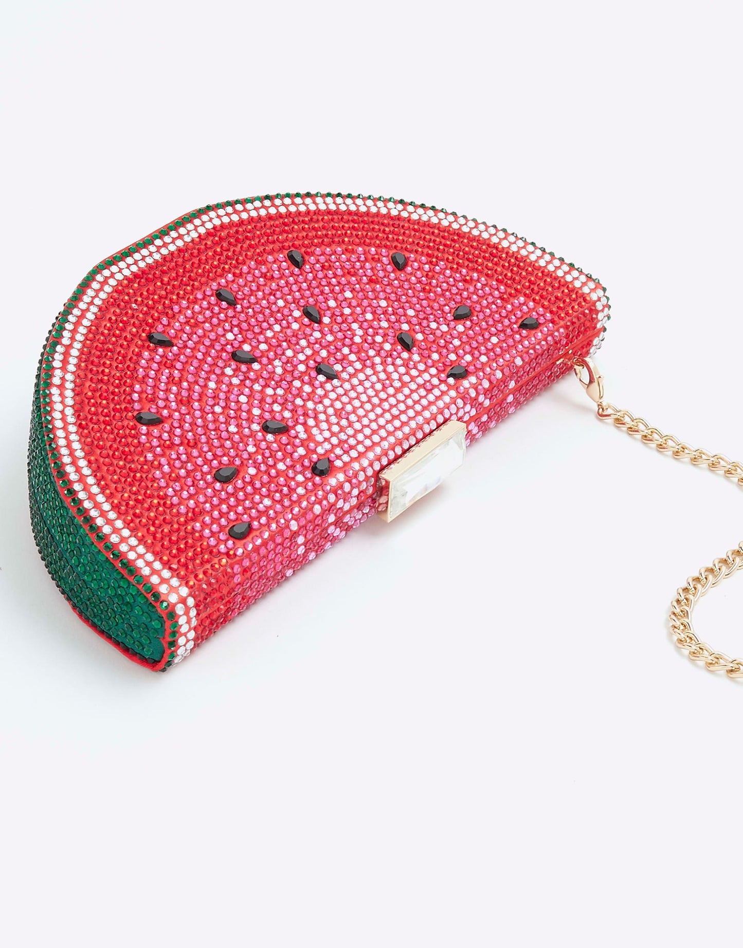 Embellished Watermelon Slice Clutch Bag