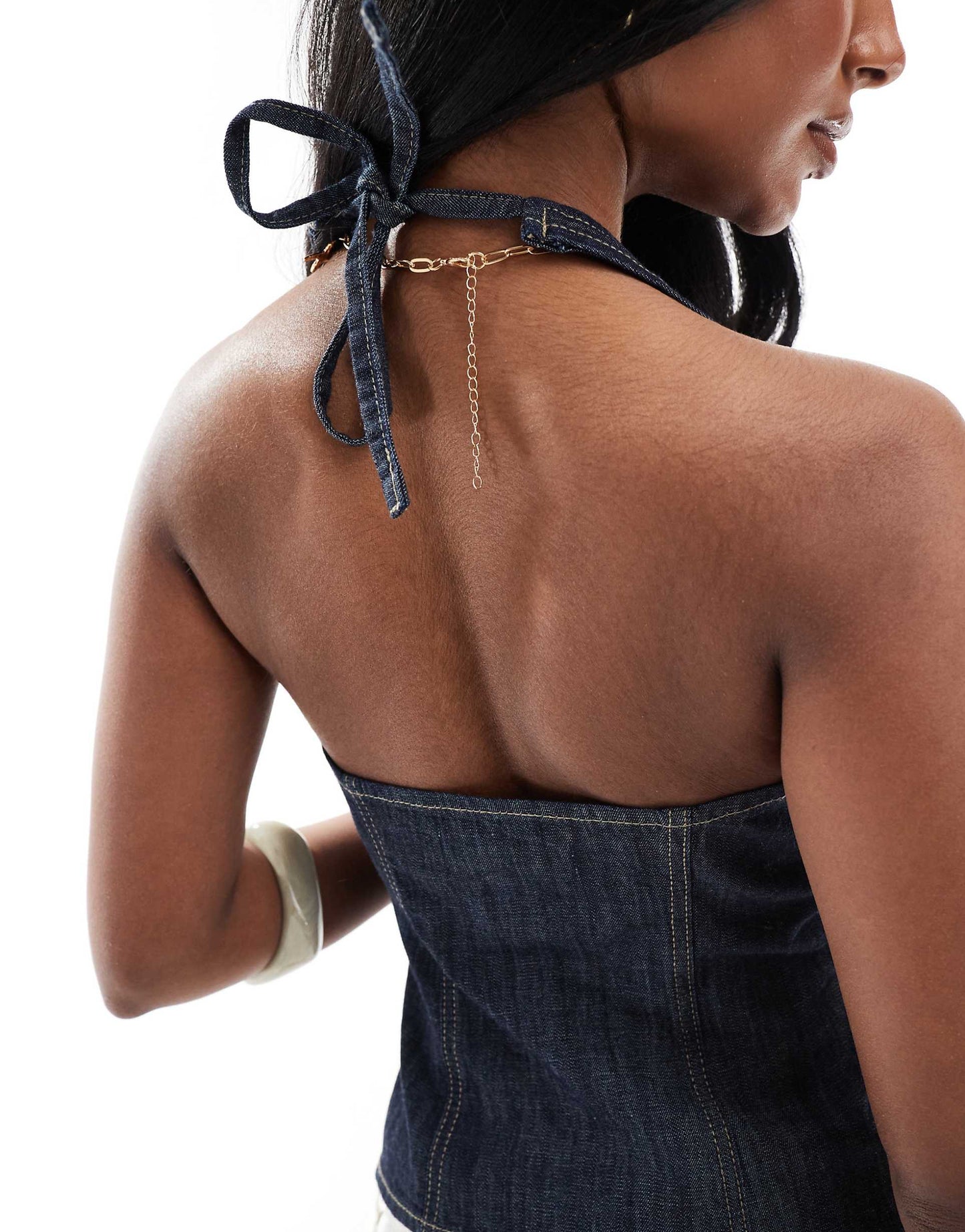 Denim Halterneck Top