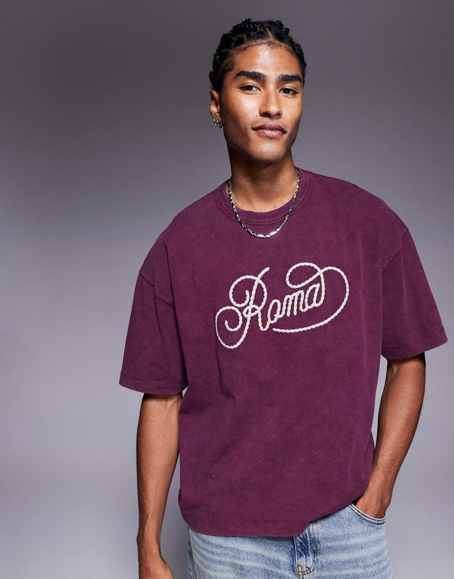 Boxy Oversized T-Shirt With City Graphic